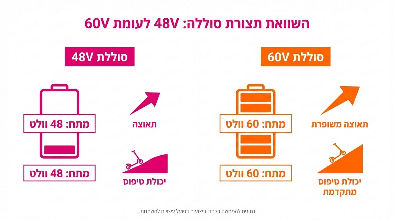 השוואת מתח סוללה 48V מול 60V באינוקים OX - שיקולי בחירה