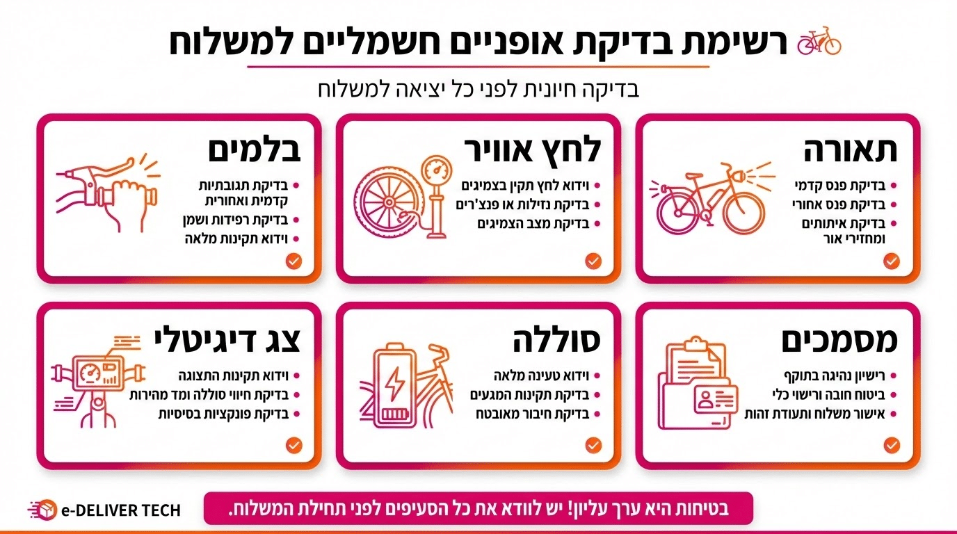 בדיקת בלמים באופניים חשמליים וואן בייק לפני קנייה