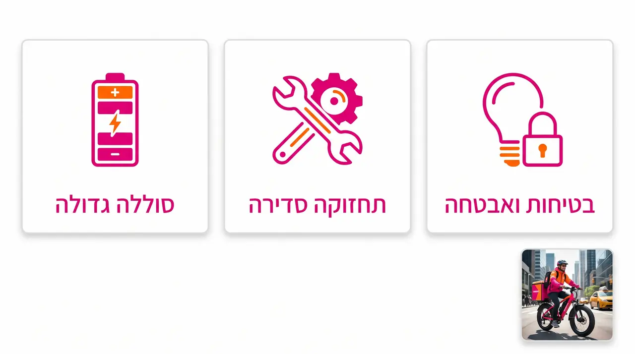 רוכב משלוחים על אופניים חשמליים סטארק מאך 5 בעיר